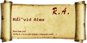 Rövid Alma névjegykártya